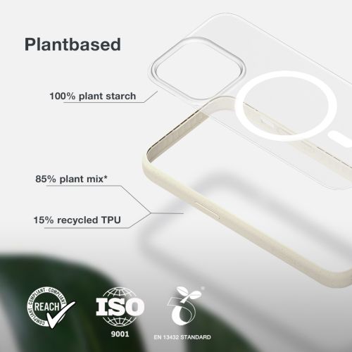 Woodcessories Clear Case Bio MagSafe iPhone 14 Plus - Offwhite/Clear 