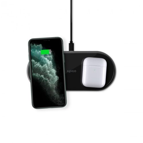 iDeal by EPICO ULTRASLIM DUAL WIRELESS CHARGER + ADAPTER - black