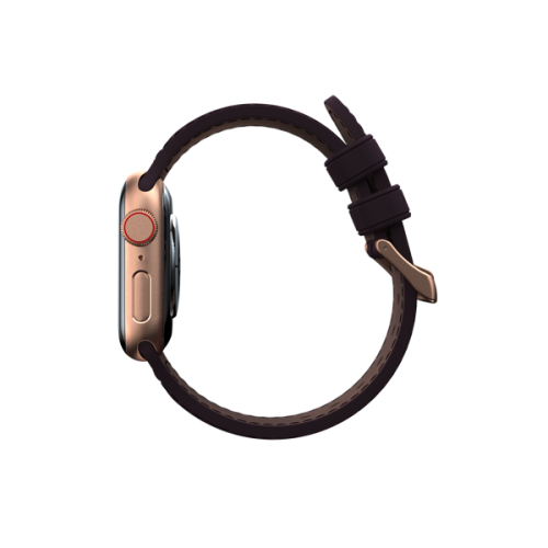 Njord Salmon Leather Strap for Apple Watch (40/41mm) - Aubergine
