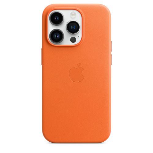 Apple iPhone 14 Pro Leather Case w/MagSafe Orange