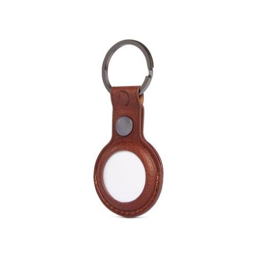 Decoded Leather Keychain for Airtag - Cinnamon Brown