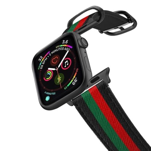 Casetify Saffiano Watch Band 42mm 44mm Chic Stripe 1 Space Gray