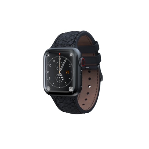 Njord Salmon Leather Watch Strap for Apple Watch 40/41mm - Dark Grey