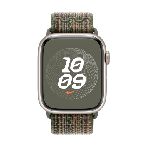 Apple Watch 45mm Nike Sport Loop Sequoia/Orange