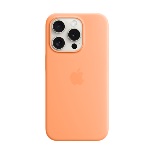 Apple iPhone 15 Pro Silicone Case w/MagSafe - Orange Sorbet