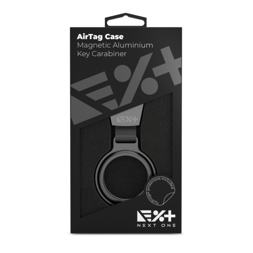 NEXT.ONE AirTag Magnetic Aluminium Key Carabiner - Black