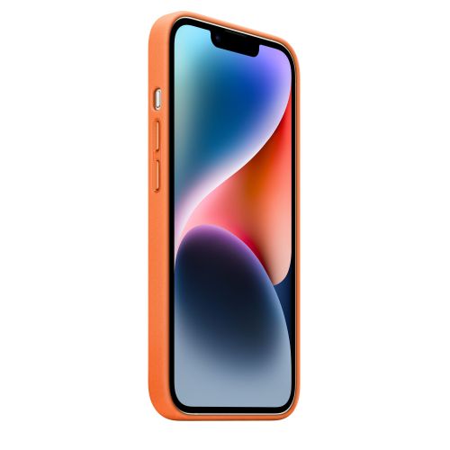 Apple iPhone 14 Leather Case w/MagSafe Orange