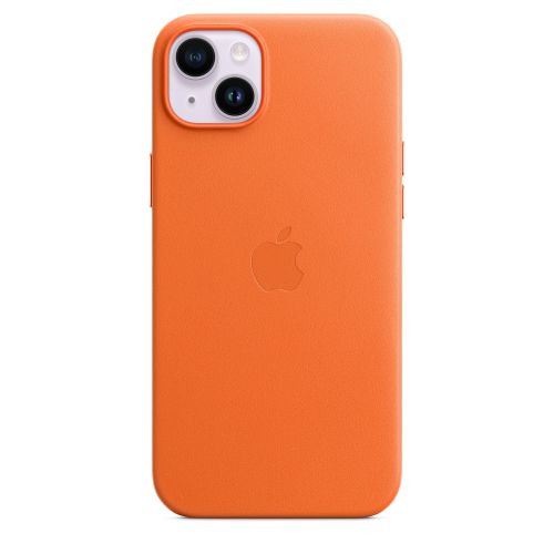 Apple iPhone 14 Plus Leather Case w/MagSafe Orange