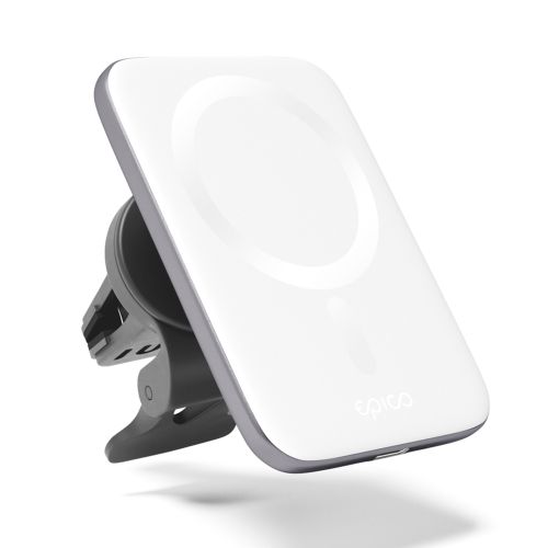 EPICO Ultrathin MagSafe Car Charger -  Silver/White
