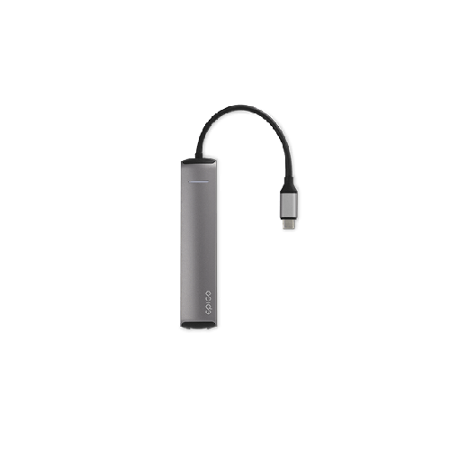 Epico Type-C Hub SLIM 4K HDMI & Ethernet - space grey, black cable