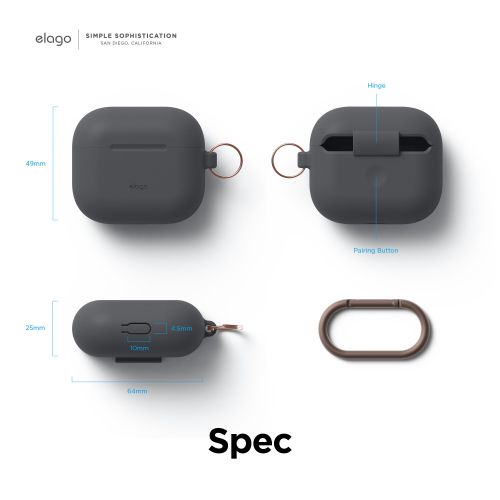 Elago AirPods 3 Hang Silicon Case Dark Gray