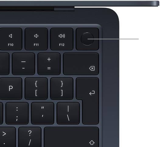 Touch ID-ga MacBook Airi klaviatuuri ülaltvaade