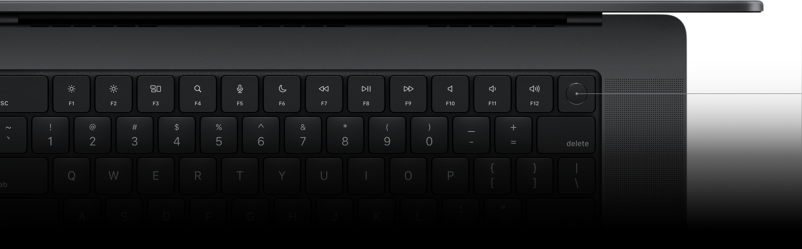 Kursor tõstab esile Magic Keyboardi Touch ID klahvi.