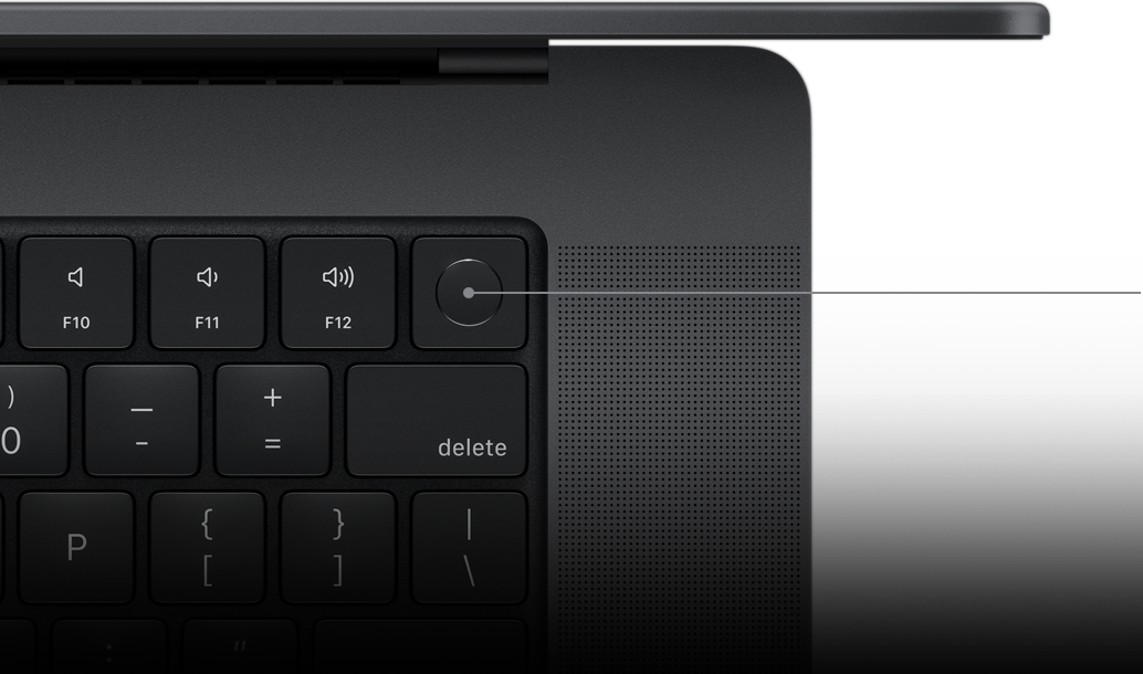 Kursor tõstab esile Magic Keyboardi Touch ID klahvi.